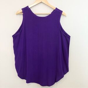 Relaxed Purple Scoop Neck Tank Top for Women